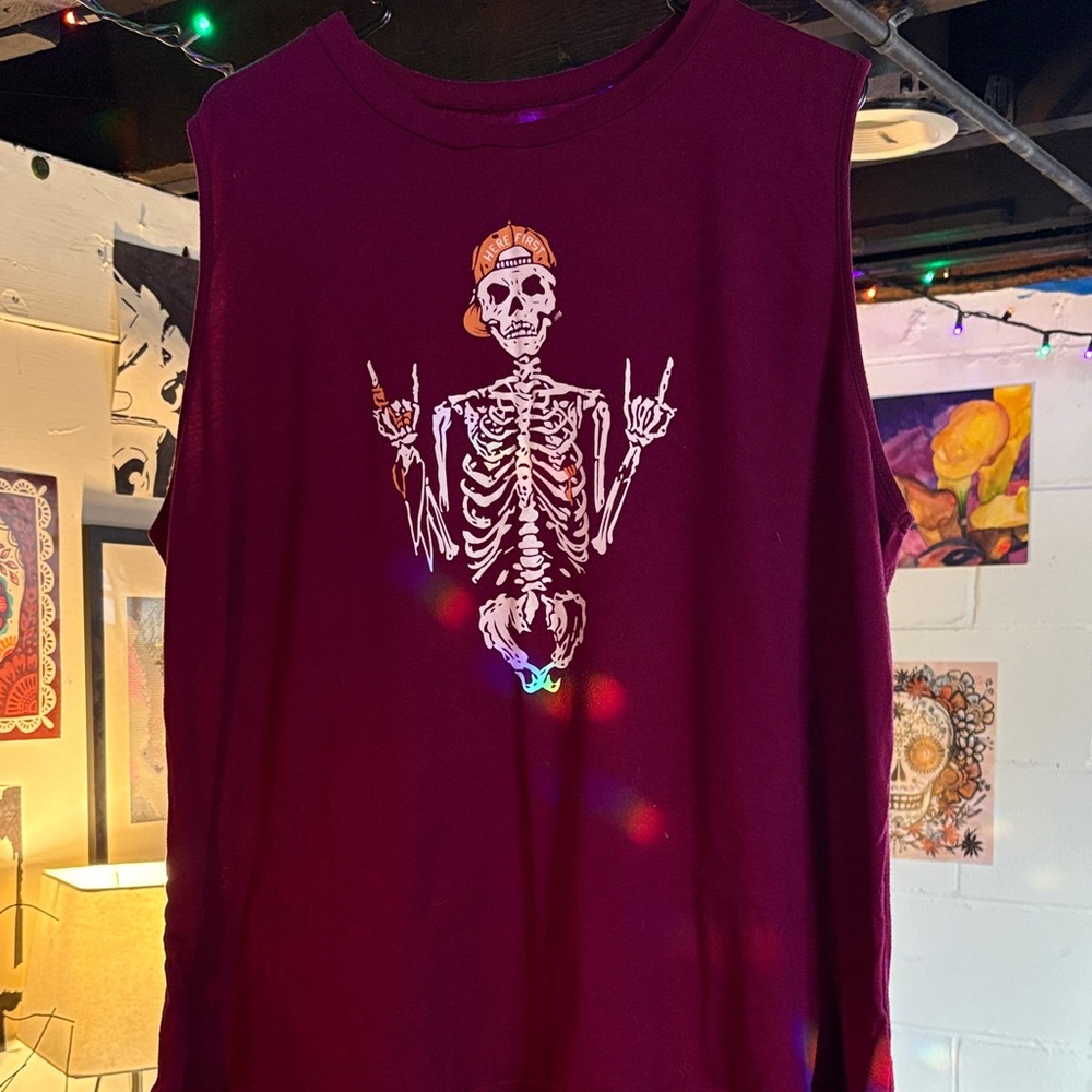Skeleton Graphic Sleeveless Top